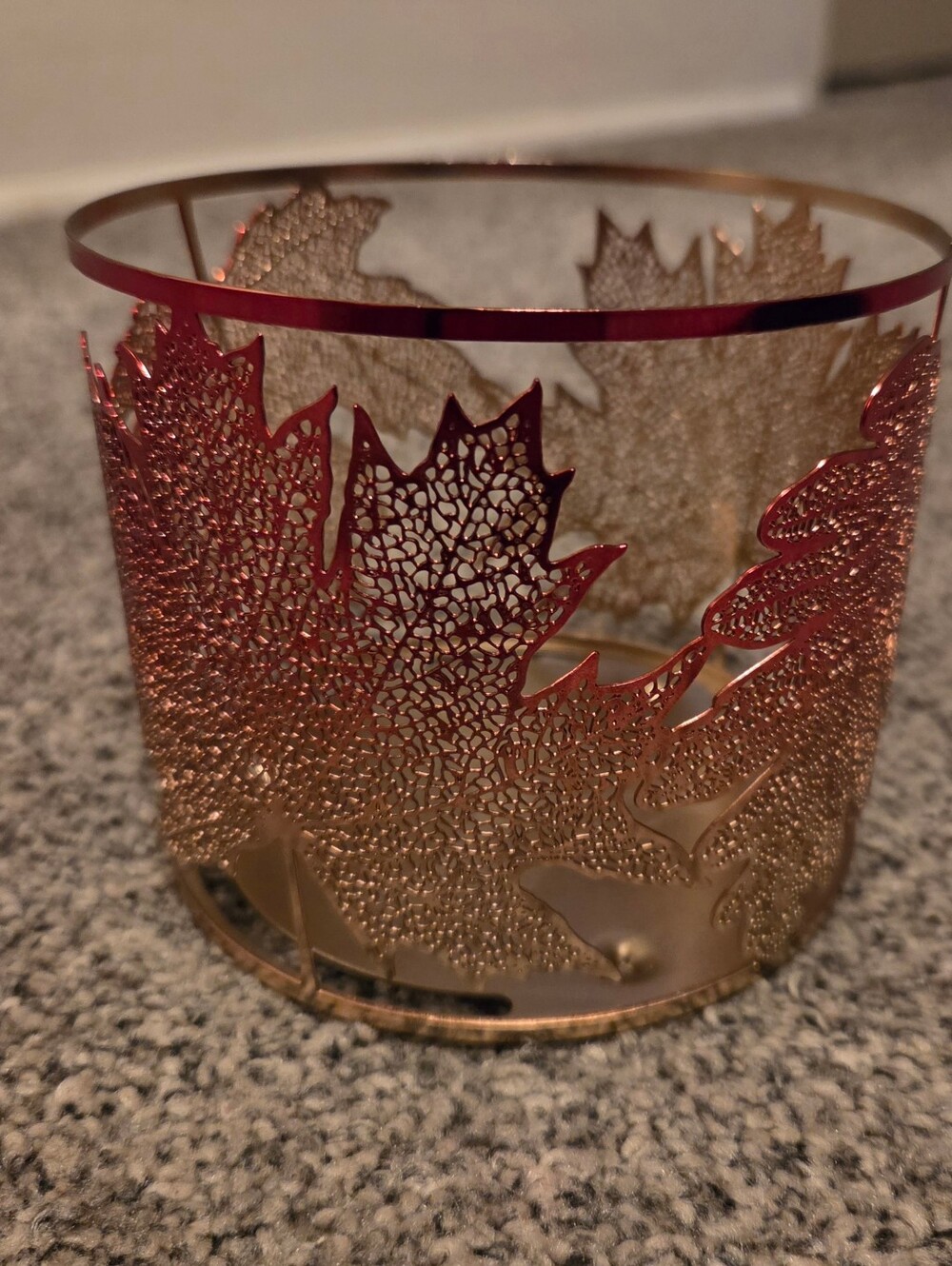 Metal Leaf Candle Holder Bath & Body Works Autumn Fall Leaves